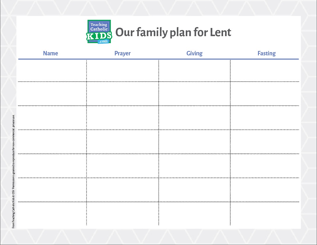 Make a family plan for Lent