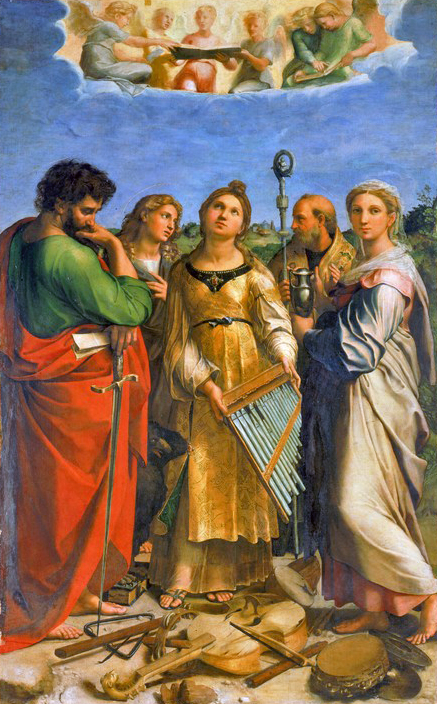 The beautiful painting of St. Cecilia